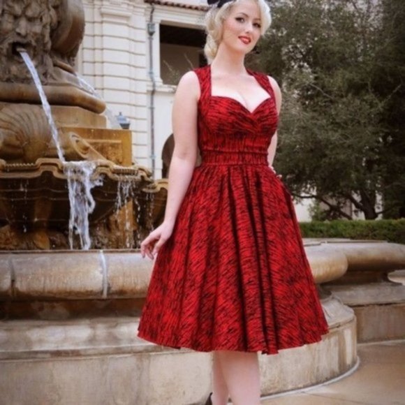Pinup Girl Red Grace Swing Dress - Picture 1 of 5